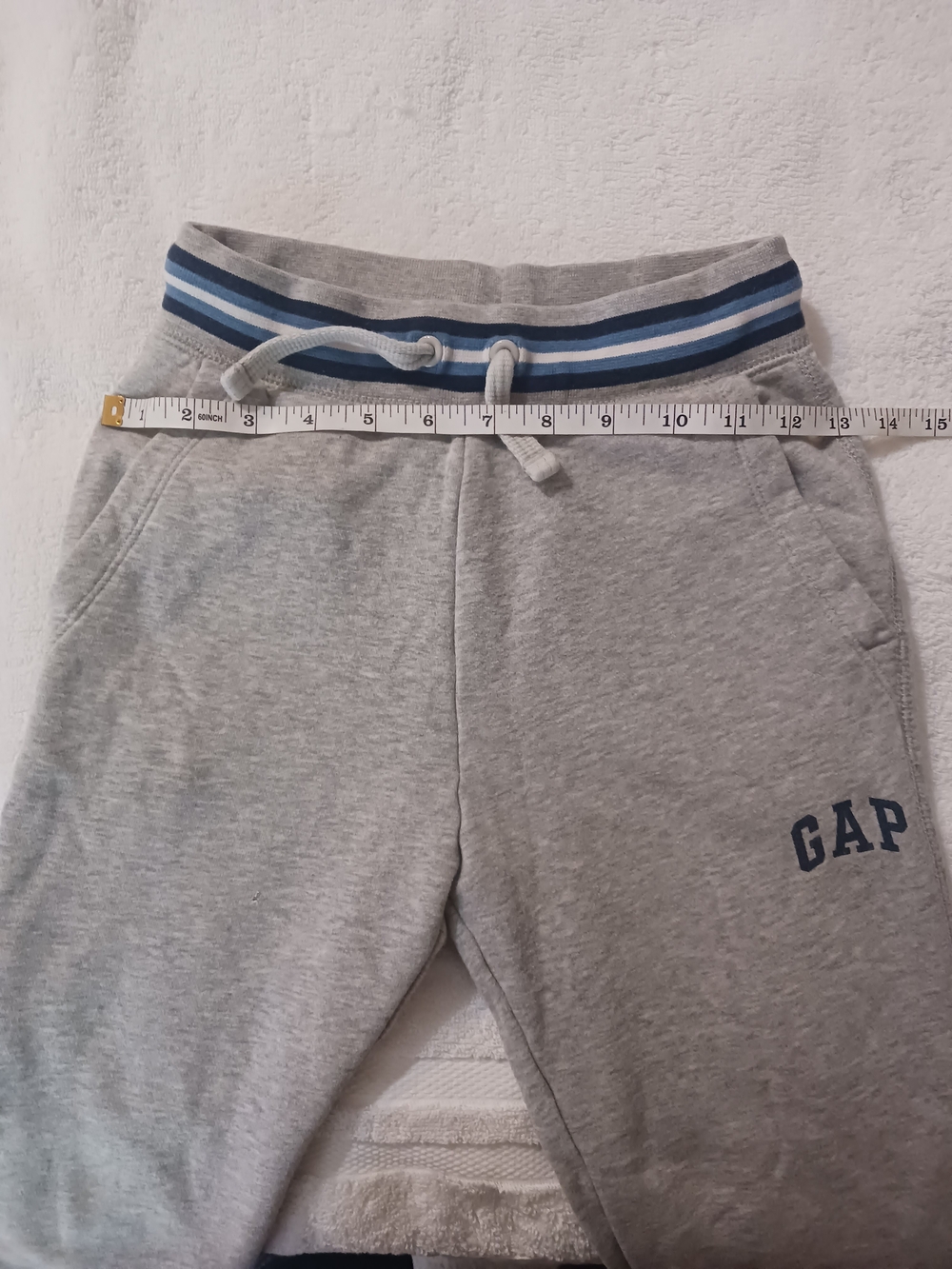 GAP Light Gray Sweatpants with Blue-Trim Waistband